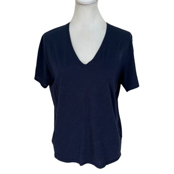 Hope by Ringstrand Soderberg V-Neck Tee Navy Blue Women’s Size 2 FR34 Cotton - Picture 2 of 9